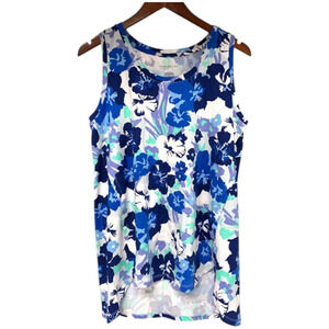 Comfort Code Women's Stretch Jersey Top Blue Multi Floral - Regular